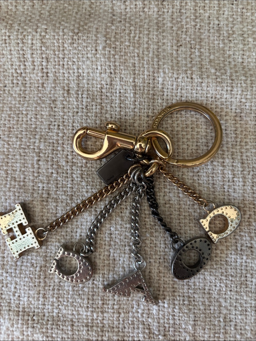 Coach Chain Linked Letters Bag Charm - Picture 3 of 4